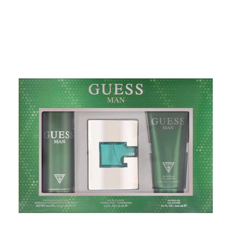 GuessManForMenByGuessEaudeToiletteSpray2.5ozSet3pieces